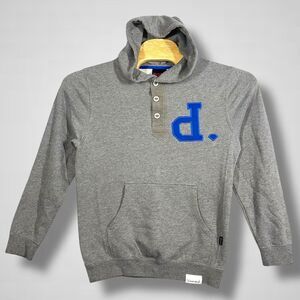 Diamond Supply Co Un-Polo Henley Hoodie Mens Small Gray Blue Diamond Terry